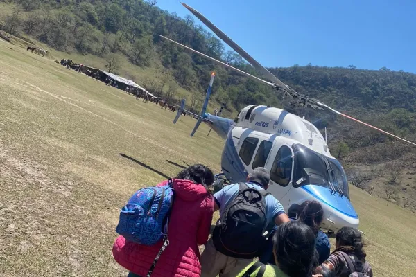 Trasladaron en helicóptero a una paciente desde Chasquivil hasta la capital