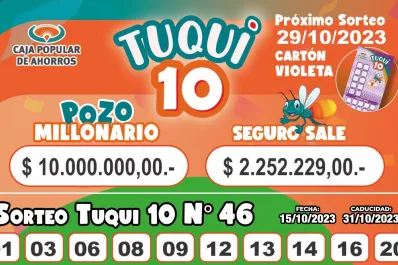 Tuqui 10: el sorteo del domingo tuvo un ganador del pozo acumulado
