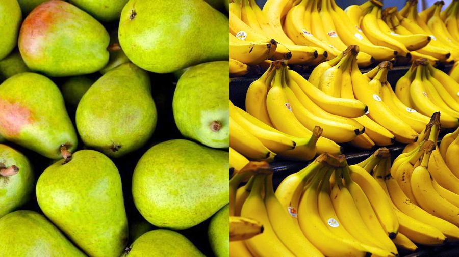 No se recomienda consumir peras y bananas en ayunas.