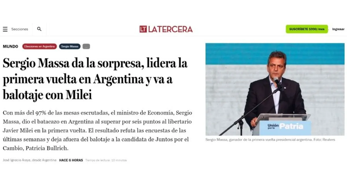 Sorpresa: así reflejaron los medios del mundo la victoria de Sergio Massa en las elecciones