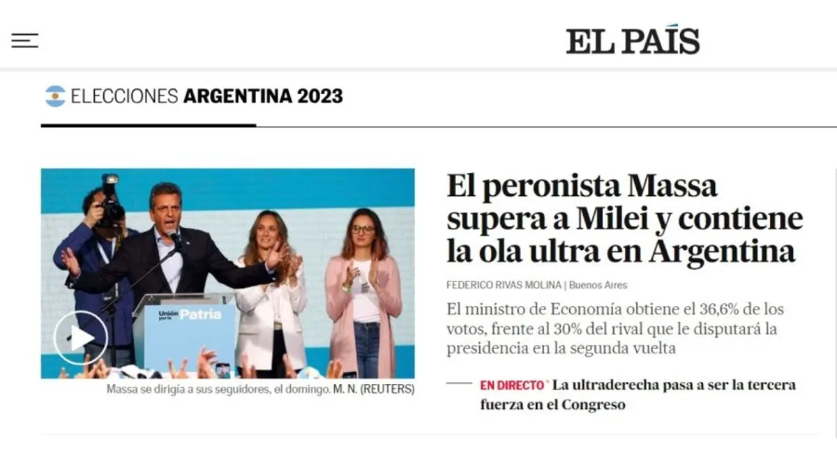 Sorpresa: así reflejaron los medios del mundo la victoria de Sergio Massa en las elecciones