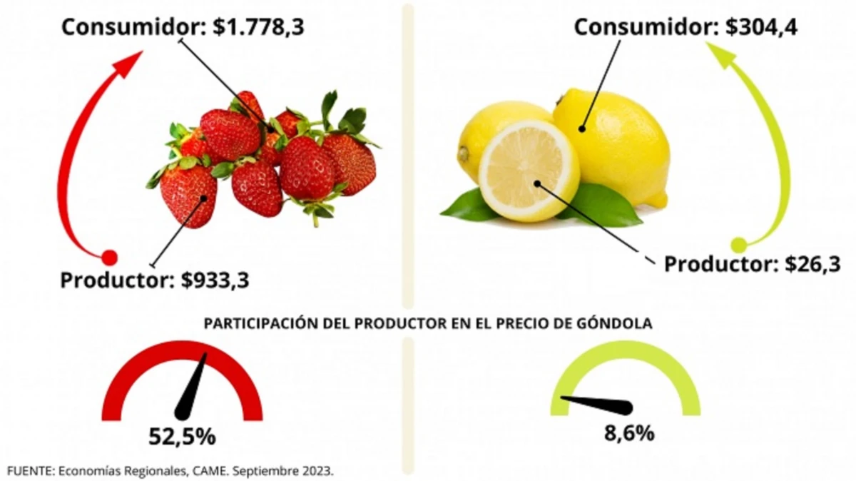 Precios de los agroalimentos: el consumidor pagó $3,7 por cada $1 que recibió el productor