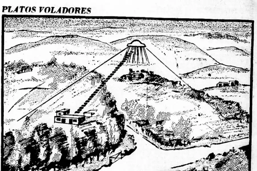 OTRO OVNI. La ausencia de fotos de las observaciones obligaba a la realización de dibujos explicativos.