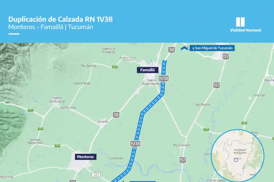 Nueva ruta 38: Vialidad Nacional adjudicó obras para convertir en autopista el tramo Famaillá-Monteros
