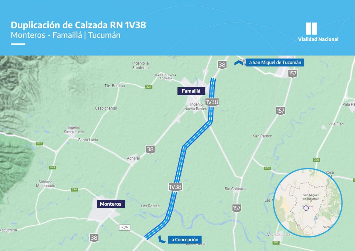Nueva ruta 38: Vialidad Nacional adjudicó obras para convertir en autopista el tramo Famaillá-Monteros