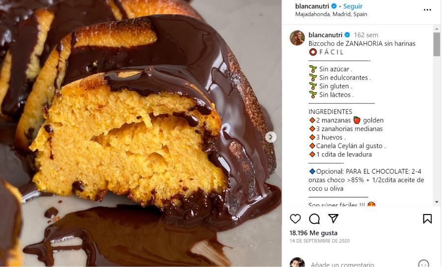 La receta fue compartida por la nutricionista Blanca García-Orean en su cuenta de Instagram.