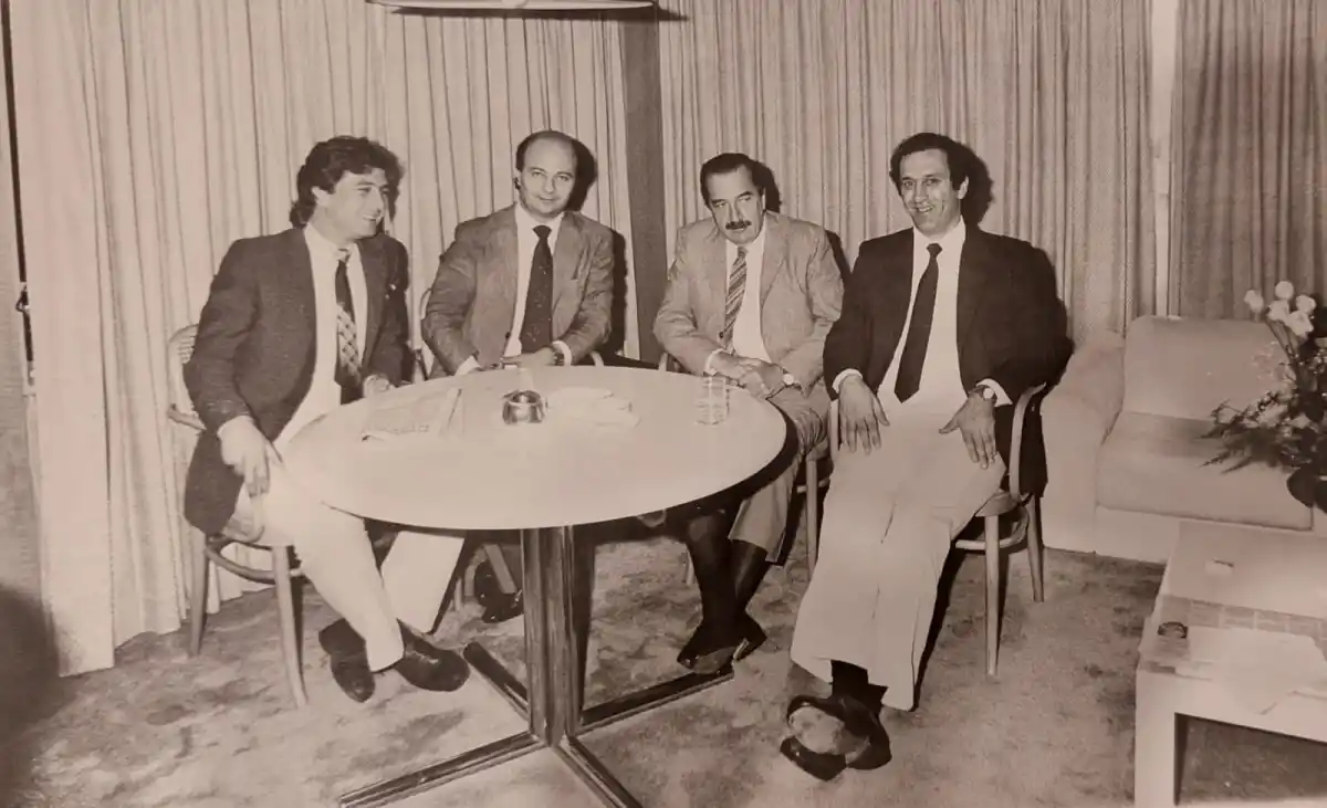 GANADORES. Mibelli, Chebaia, Alfonsín y Terraf luego de las elecciones y antes de la asunción del 10 de diciembre.