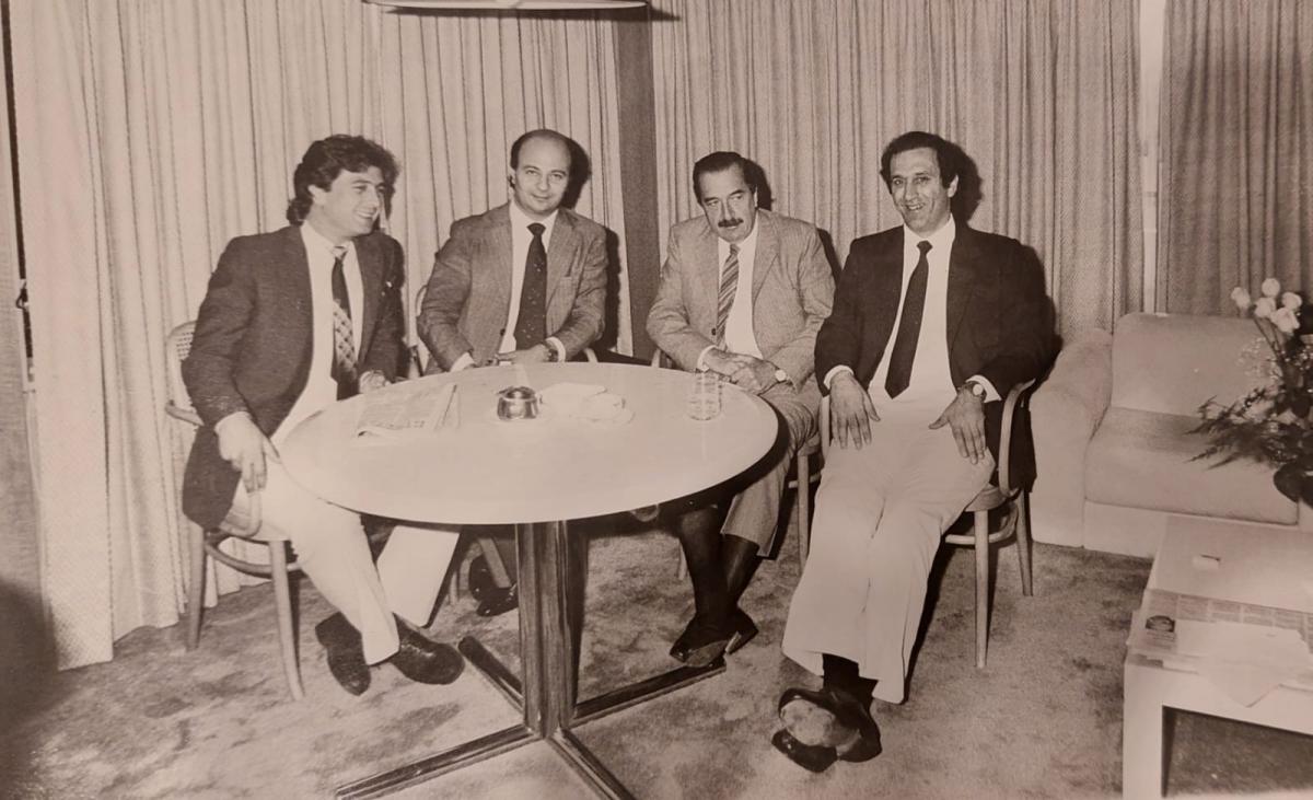 GANADORES. Mibelli, Chebaia, Alfonsín y Terraf luego de las elecciones y antes de la asunción del 10 de diciembre.