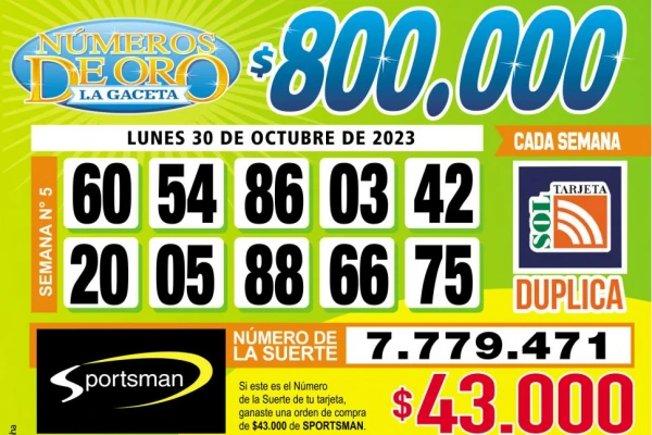 Los Números de Oro de LA GACETA