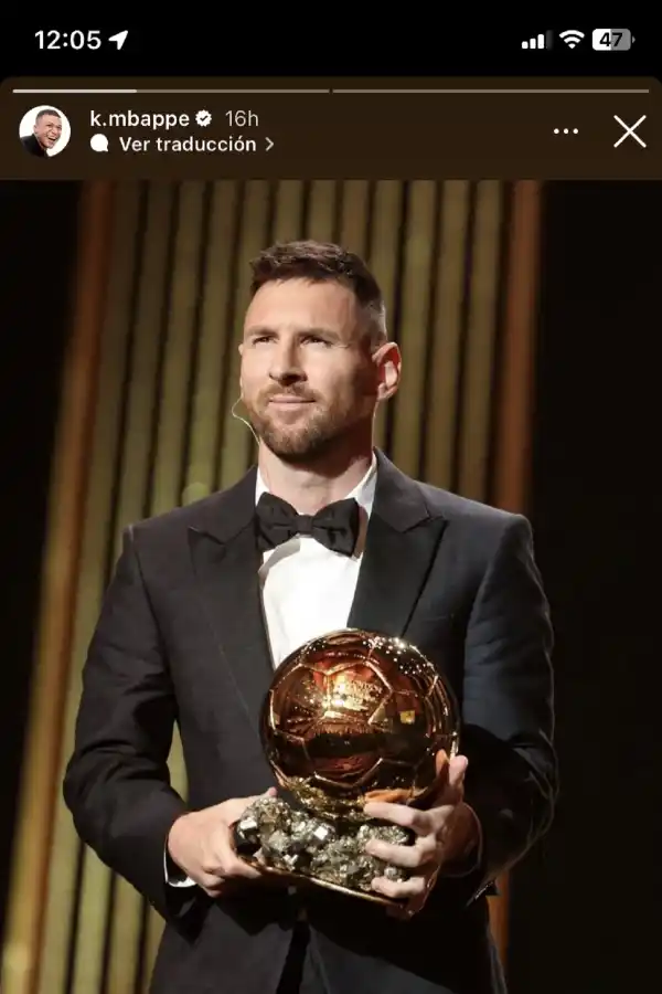 Balón de Oro: la respuesta de Kylian Mbappé ante la conquista de Lionel Messi