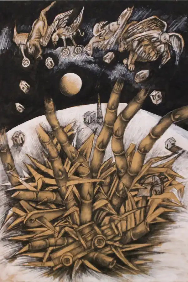 “MEMORIA”. La obra de Rodolfo Soria ganó el primer premio en el salón Donato Grima.