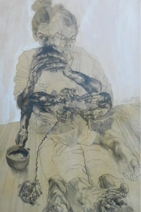 “OFICIO”. El dibujo de Federico Alejandro Suhurt se alzó con el segundo premio.