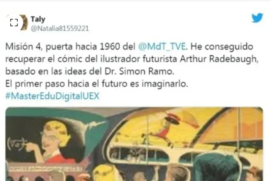 En 1958, el ilustrador futurista Arthur Radebaugh imaginó las clases online.