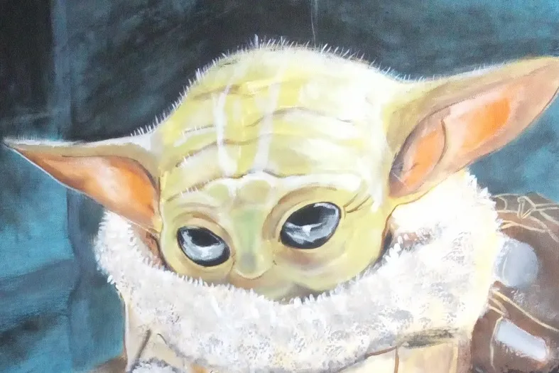 PERSONAJES. Frido pinta a los clásicos de Star Wars. En este caso Grogu, popularizado como Baby Yoda.