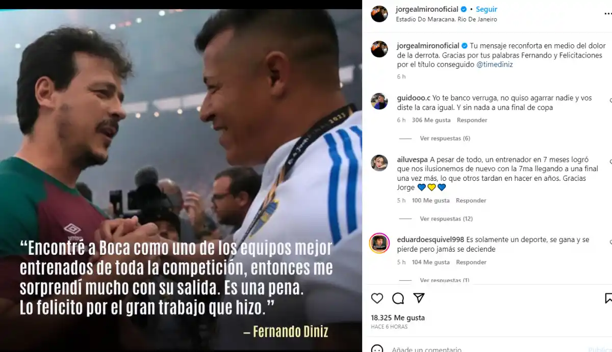 La respuesta de Jorge Almirón para Fernando Diniz: “tus palabras me reconfortan”