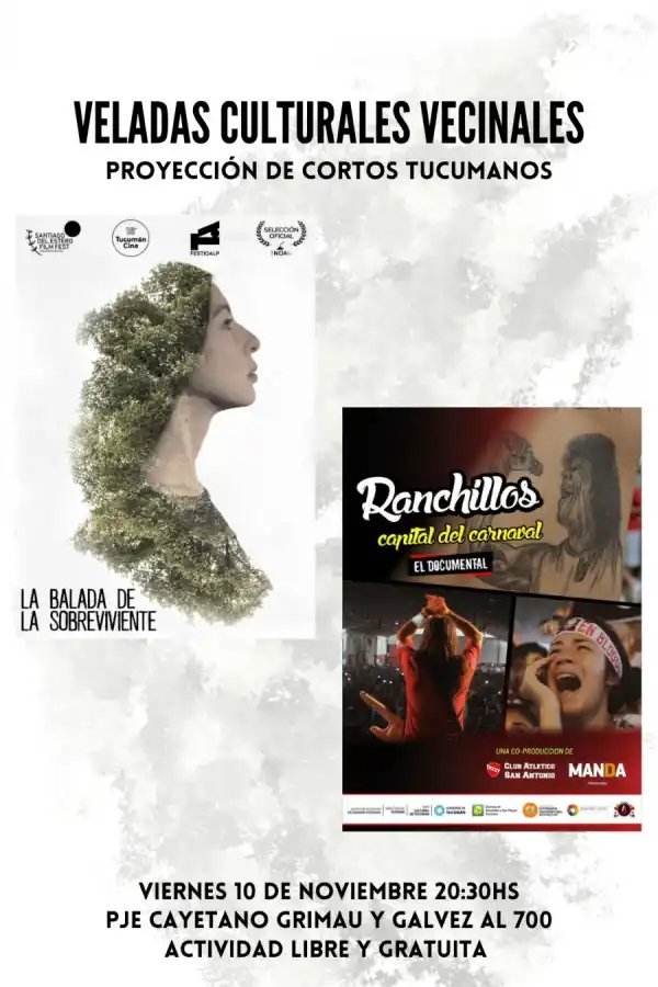 Una noche a puro cine tucumano con Veladas Culturales Vecinales