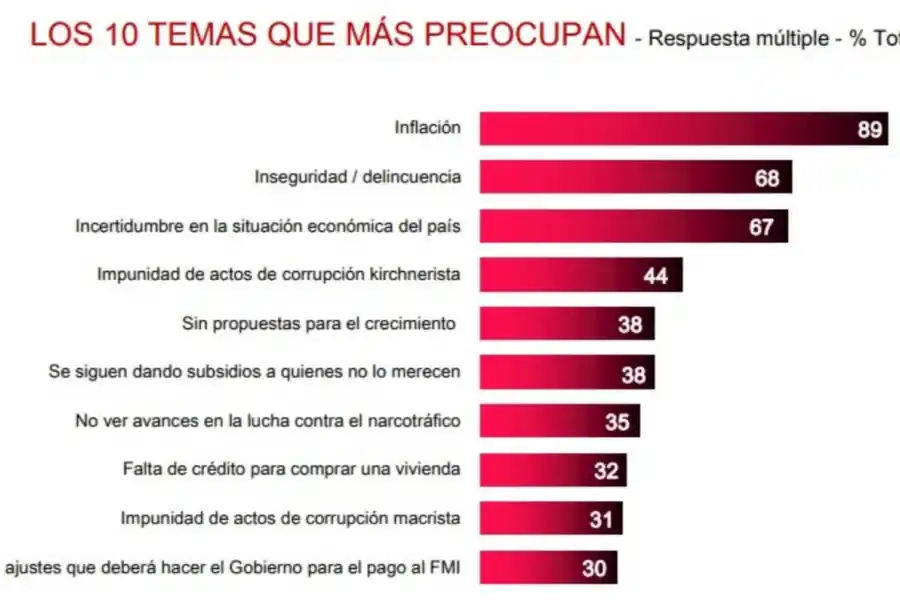 La inflación sigue siendo el principal problema que afecta a los argentinos