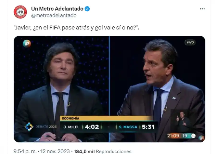 Mirá los mejores memes del debate presidencial entre Sergio Massa y Javier Milei