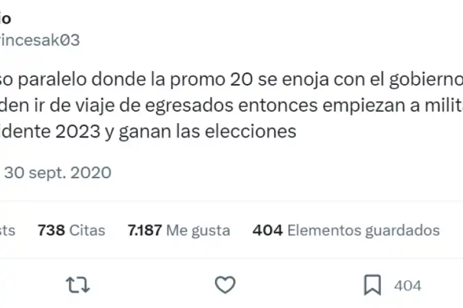 El tuit que auguraba el triunfo de Javier Milei.