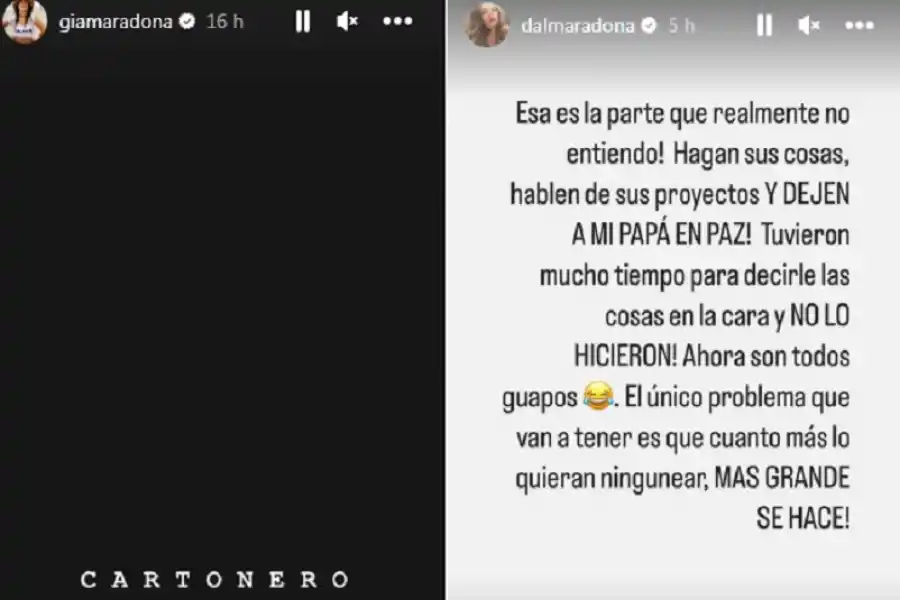 Dalma y Gianinna Maradona le respondieron a Mauricio Macri por los dichos sobre su padre