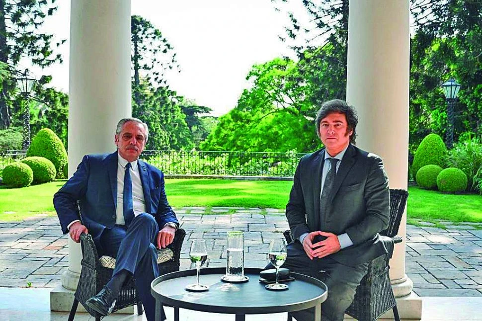 EN OLIVOS. El presidente y su sucesor se reunieron para acelerar la transición de cara al 10 de diciembre. presidencia de la nación