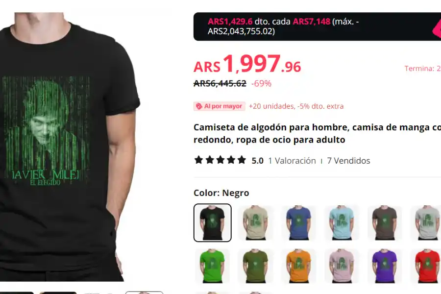 Cómo son las remeras de Milei que se venden desde China para todo el mundo