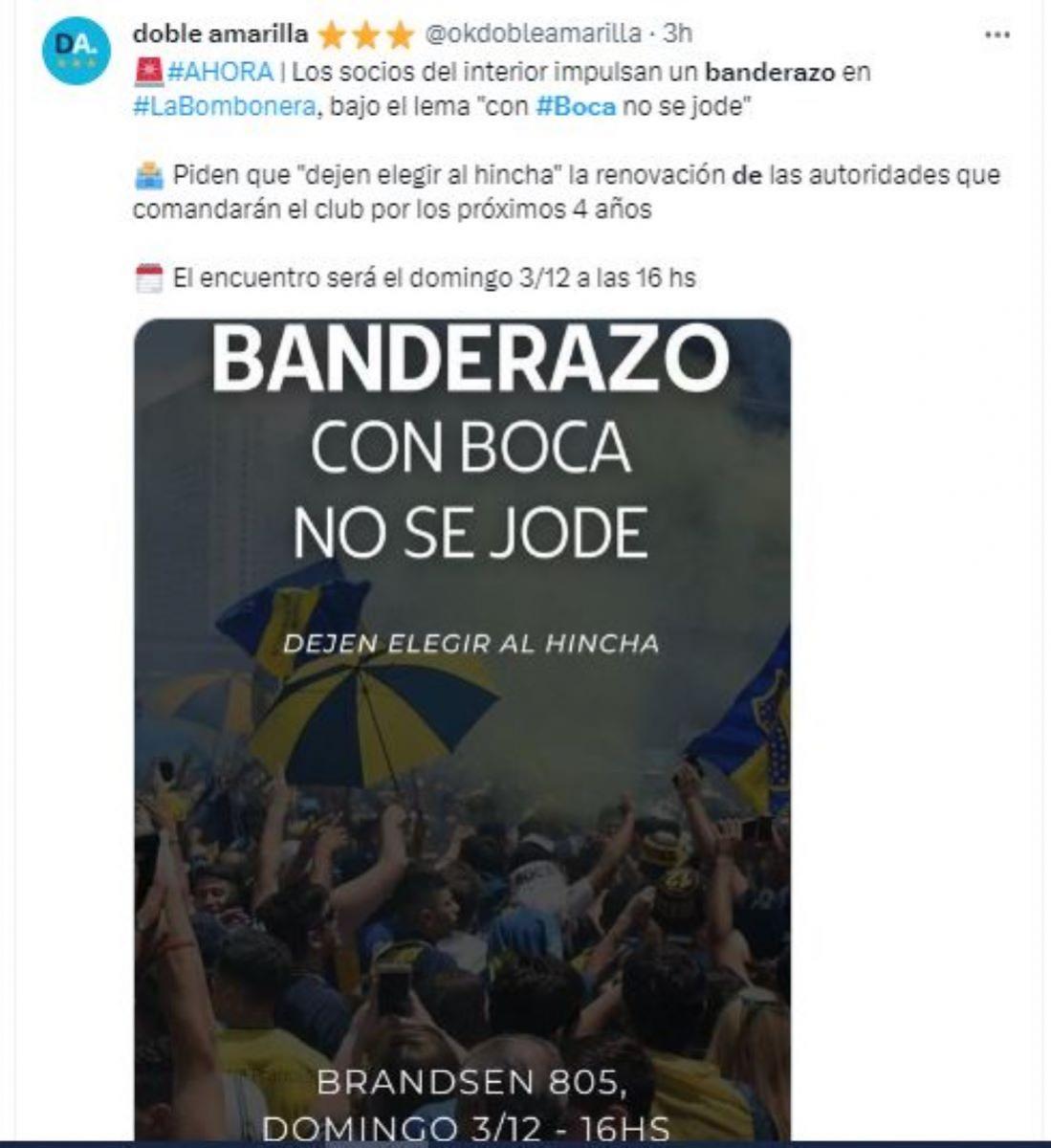 Los hinchas de Boca Juniors agitan las redes con banderazos
