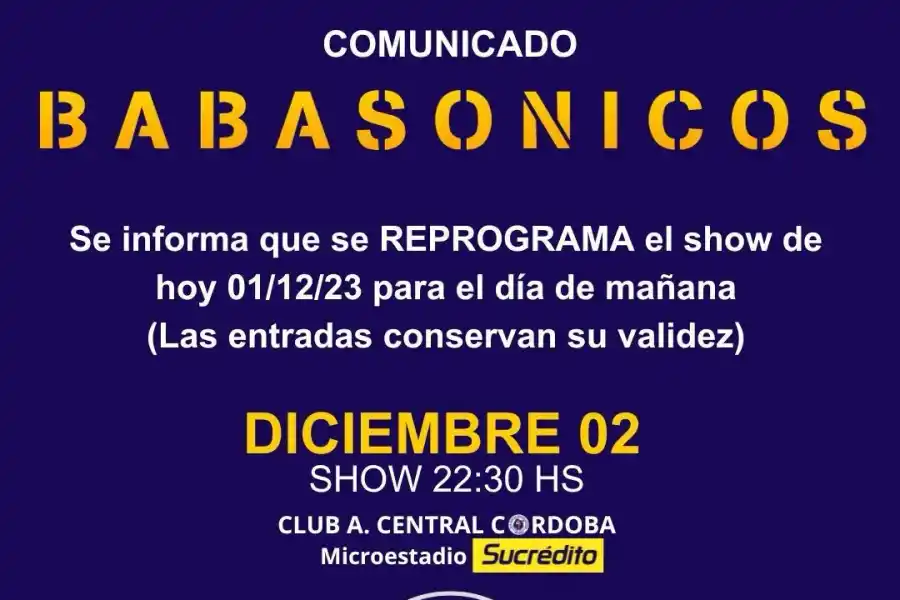 Babasónicos suspendió su show de esta noche en Tucumán