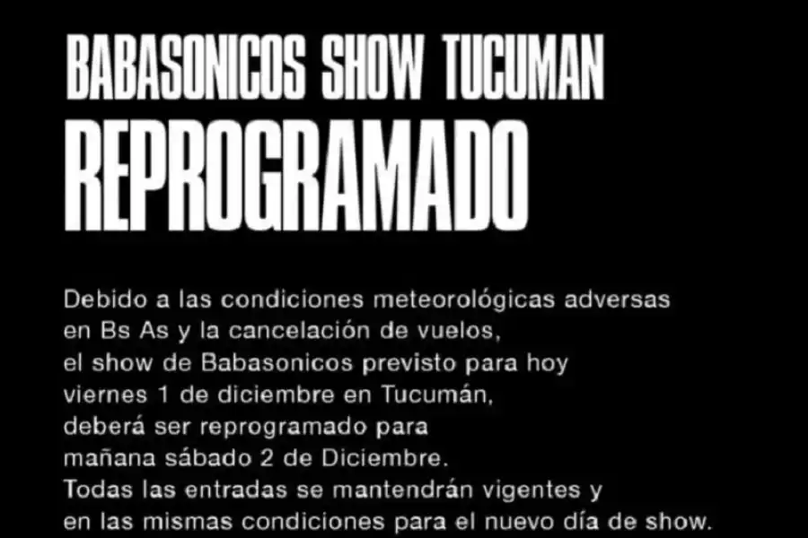 Babasónicos suspendió su show de esta noche en Tucumán