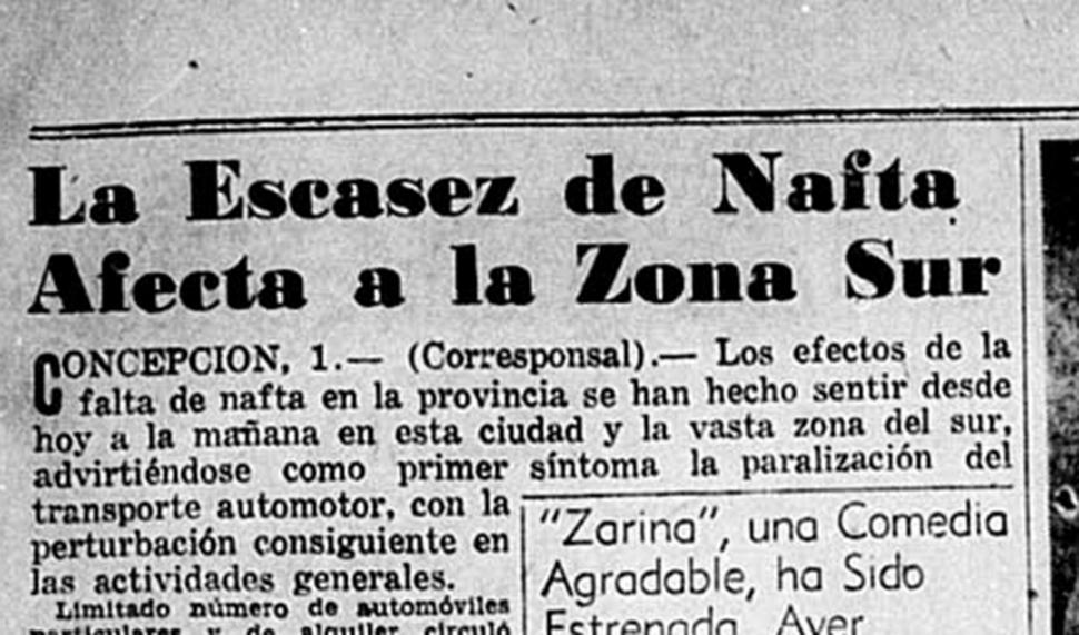 Tucumán se quedó sin nafta en noviembre de 1945
