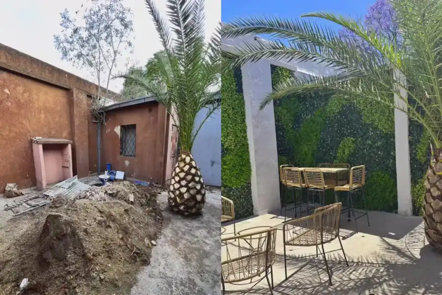 El antes y después de la casa que alquiló Cinthia Fernández para su sala de escape.
