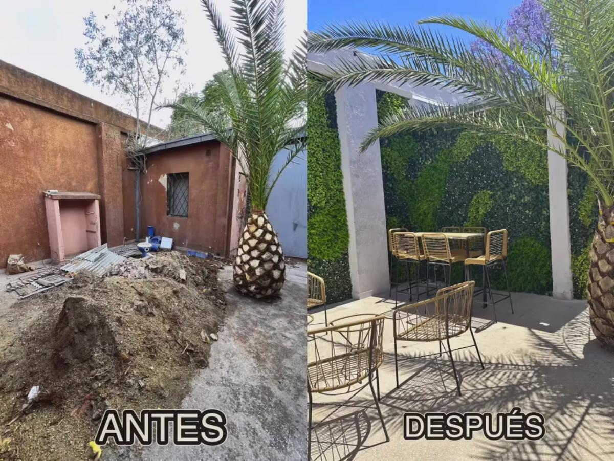 El antes y después de la casa que alquiló Cinthia Fernández para su sala de escape.