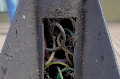Advierten sobre cables expuestos y farolas rotas en pleno casco histórico de la capital