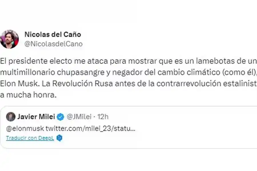 El cruce de Nicolás del Caño con Javier Milei por el guiño de Elon Musk: “Es un lamebotas”