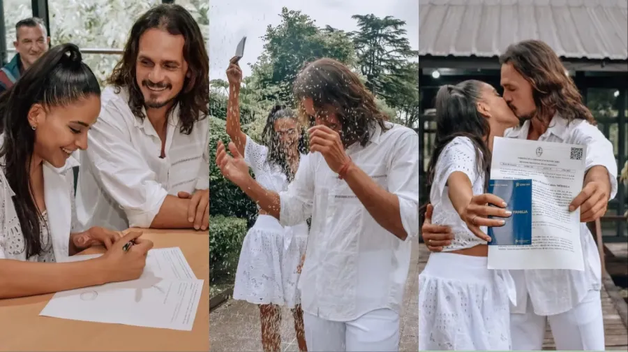 Así fue el casamiento por civil de Celeste Muriega y Christian Sancho