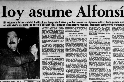 Asi fue la edición impresa de LA GACETA el día del regreso de la democracia