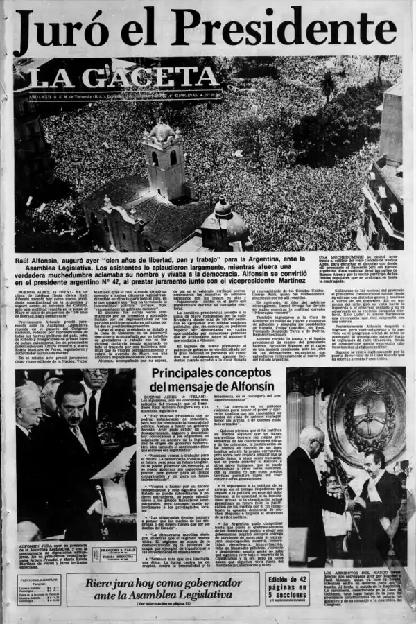 JÚBILO. La portada del 11 de diciembre apostaba a la búsqueda de un futuro mejor.