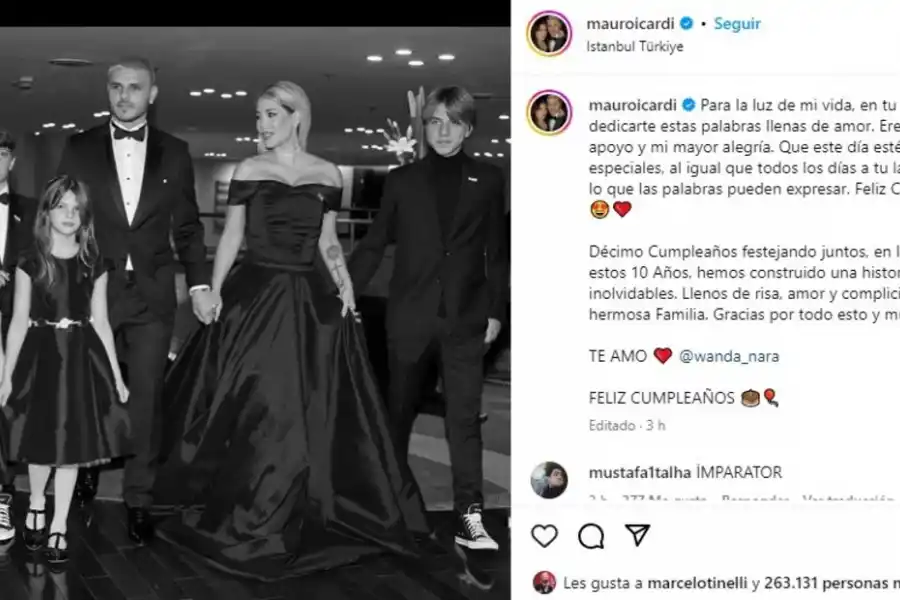 El conmovedor posteo de Mauro Icardi para Wanda Nara.