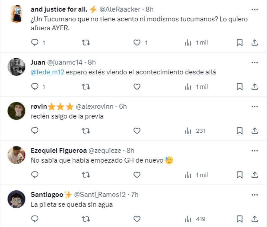 Los comentarios en Twitter sobre el ingreso de Manzana a Gran Hermano