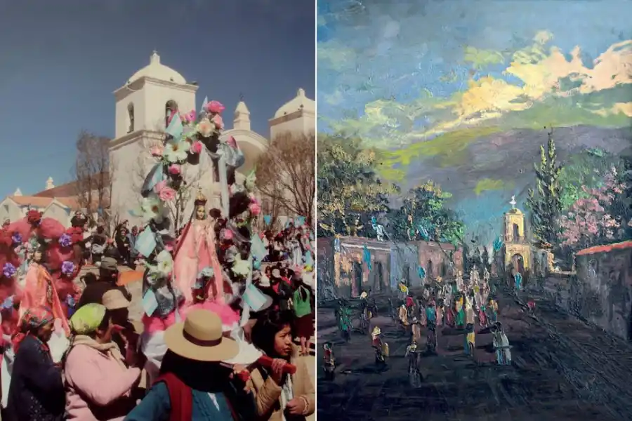 MIRADAS. La fotografía de Federico Lanati y la pintura “De vuelta al templo con la Virgen” de su padre Juan Carlos, dialogarán en el Centro Rougés.