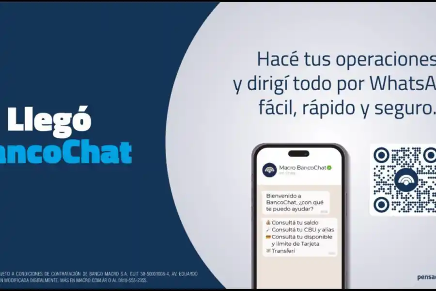Banco Macro presenta BancoChat, una forma de operar desde Whatsapp
