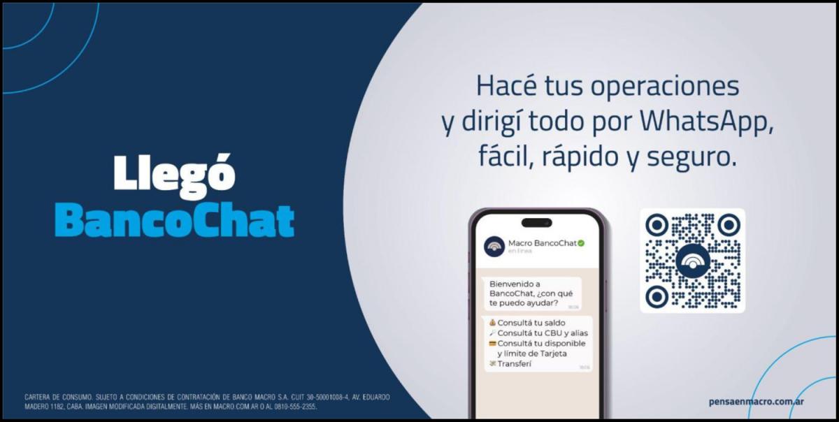 Banco Macro presenta BancoChat, una forma de operar desde Whatsapp