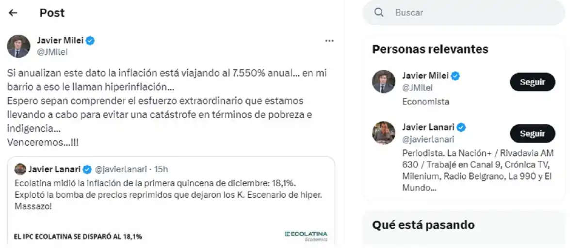 Milei aseguró que está haciendo un esfuerzo extraordinario para evitar una catástrofe