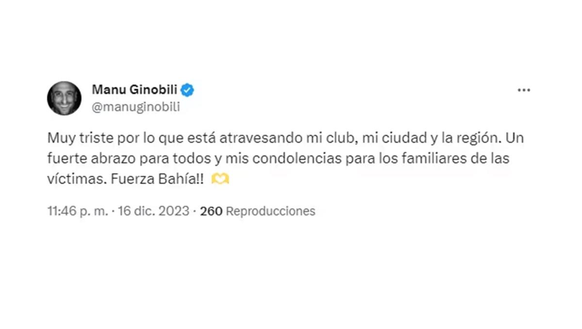 Un temporal en Bahía Blanca: el emotivo mensaje de Manu Ginóbili tras el colapso de su club