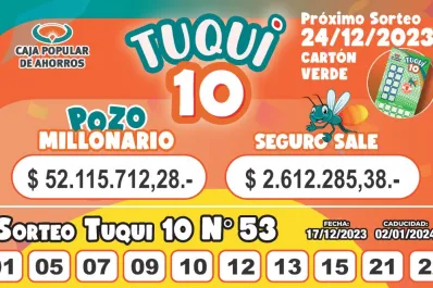 Tuqui 10: cómo salió del sorteo del domingo 17 de diciembre