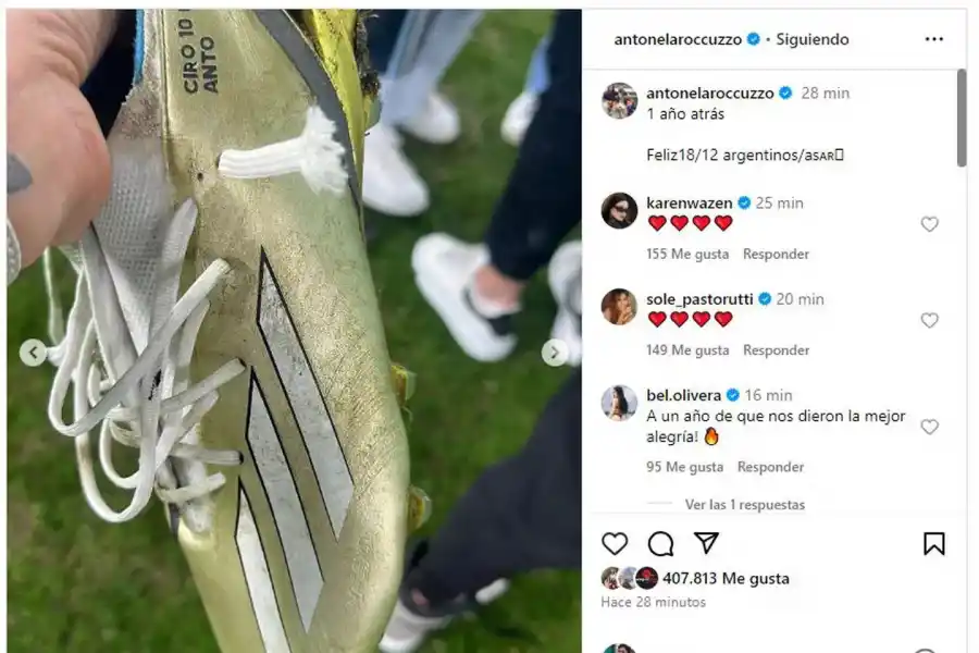 Antonela Roccuzzo publicó una foto inédita para celebrar el primer aniversario del Mundial de Qatar 2022