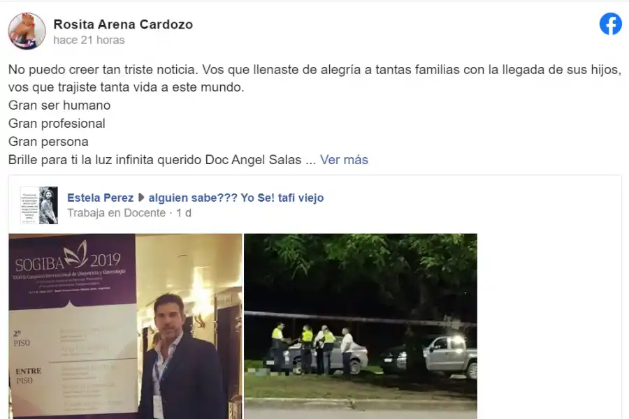 El ginecólogo Ángel Salas murió tras ser atropellado