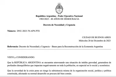 El DNU de Milei completo: este es el texto que se publicó en el Boletín Oficial