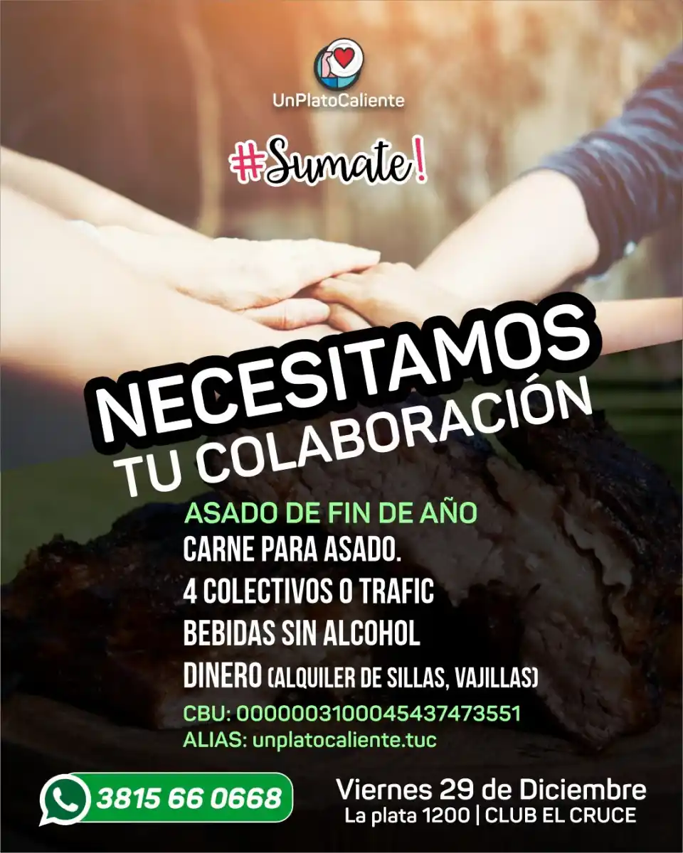 El gran asado solidario de fin de año en Tucumán necesita una ayuda