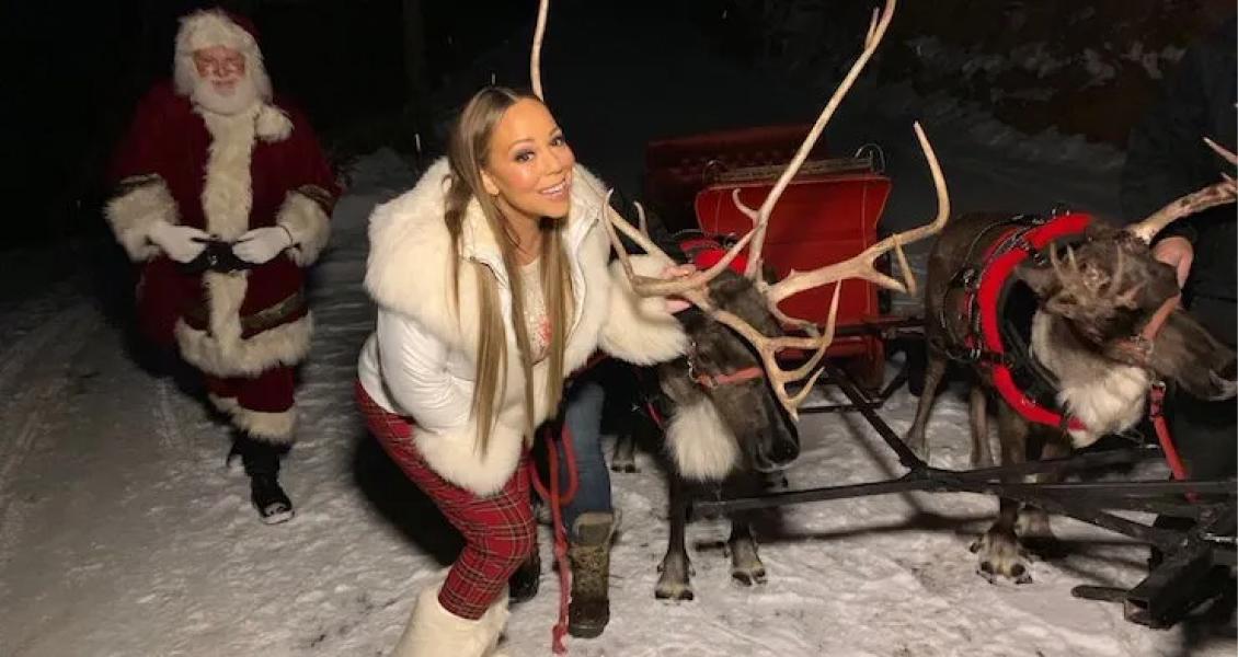 Mariah Carey y su típico paseo en trineo